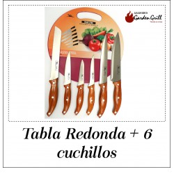 Tabla Redonda + 6 cuchillos